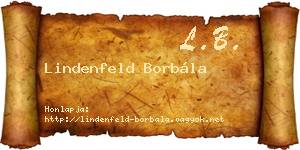 Lindenfeld Borbála névjegykártya